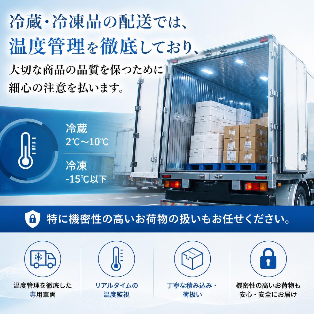 安心の温度管理と丁寧な取り扱い