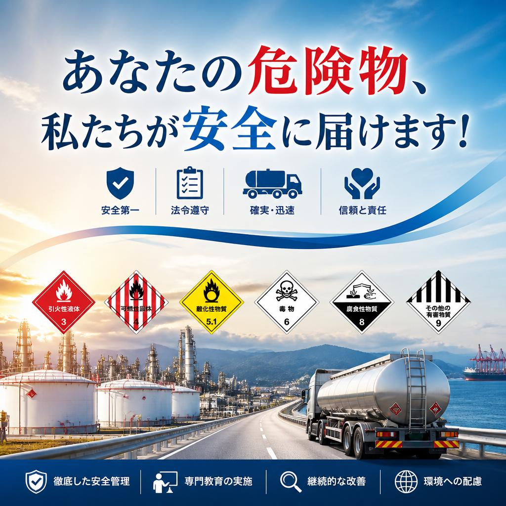 あなたの危険物、私たちが安全に届けます！
