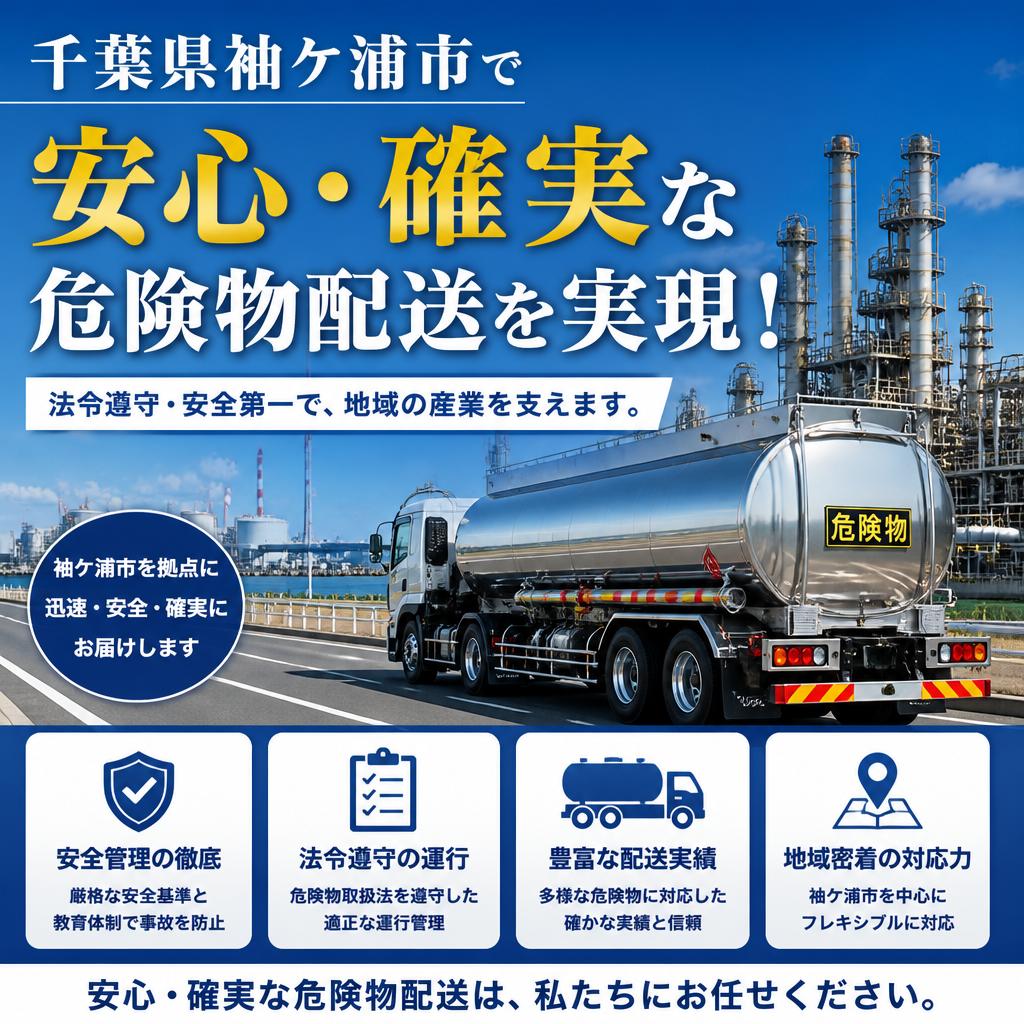 千葉県袖ケ浦市で安心・確実な危険物配送を実現！