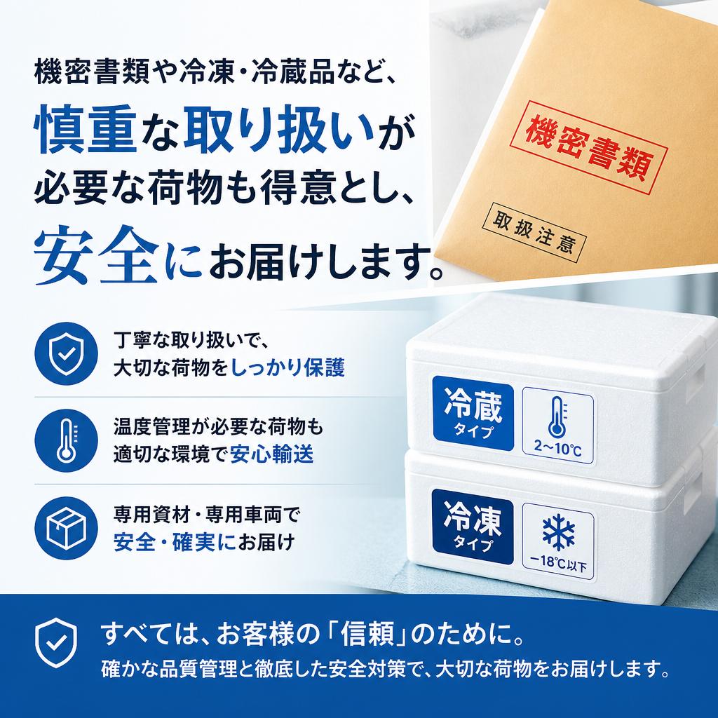 特殊な荷物の取り扱いにも対応