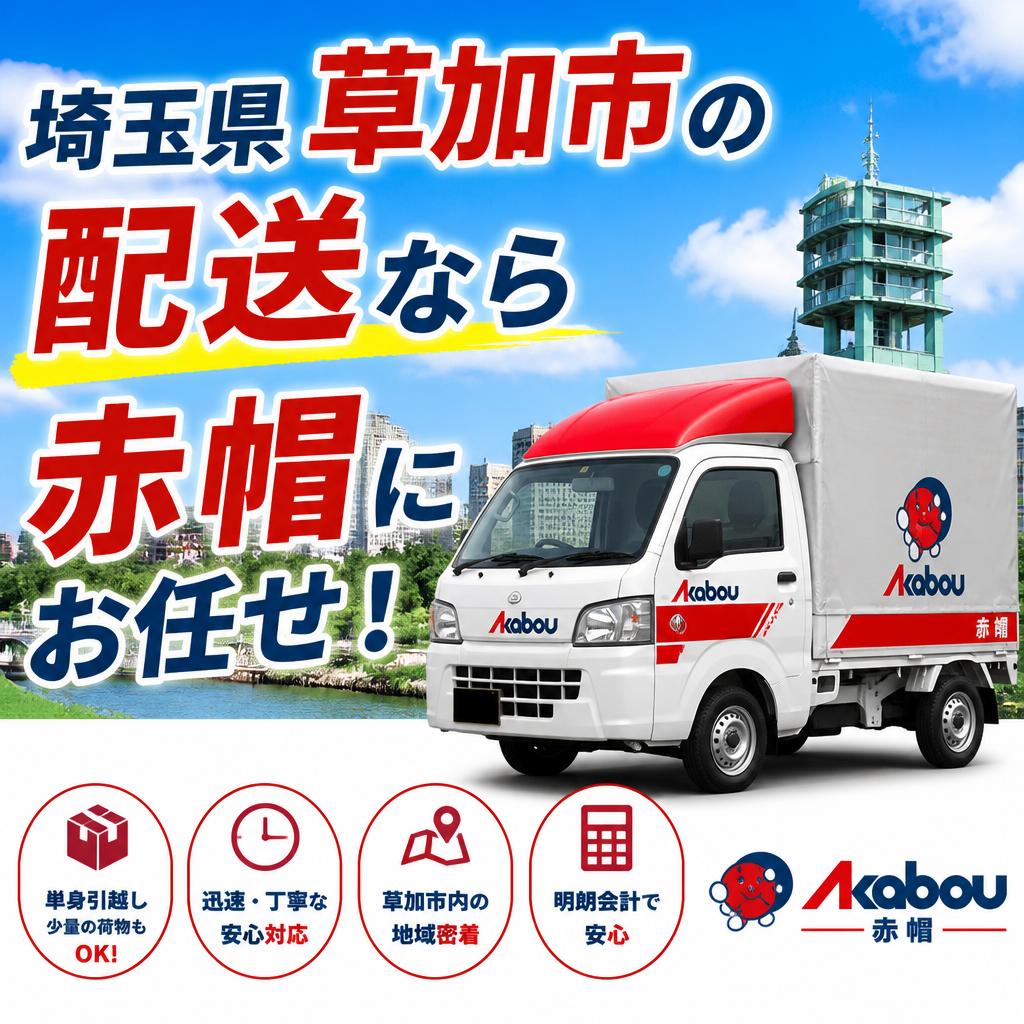 埼玉県草加市の配送なら赤帽にお任せ！