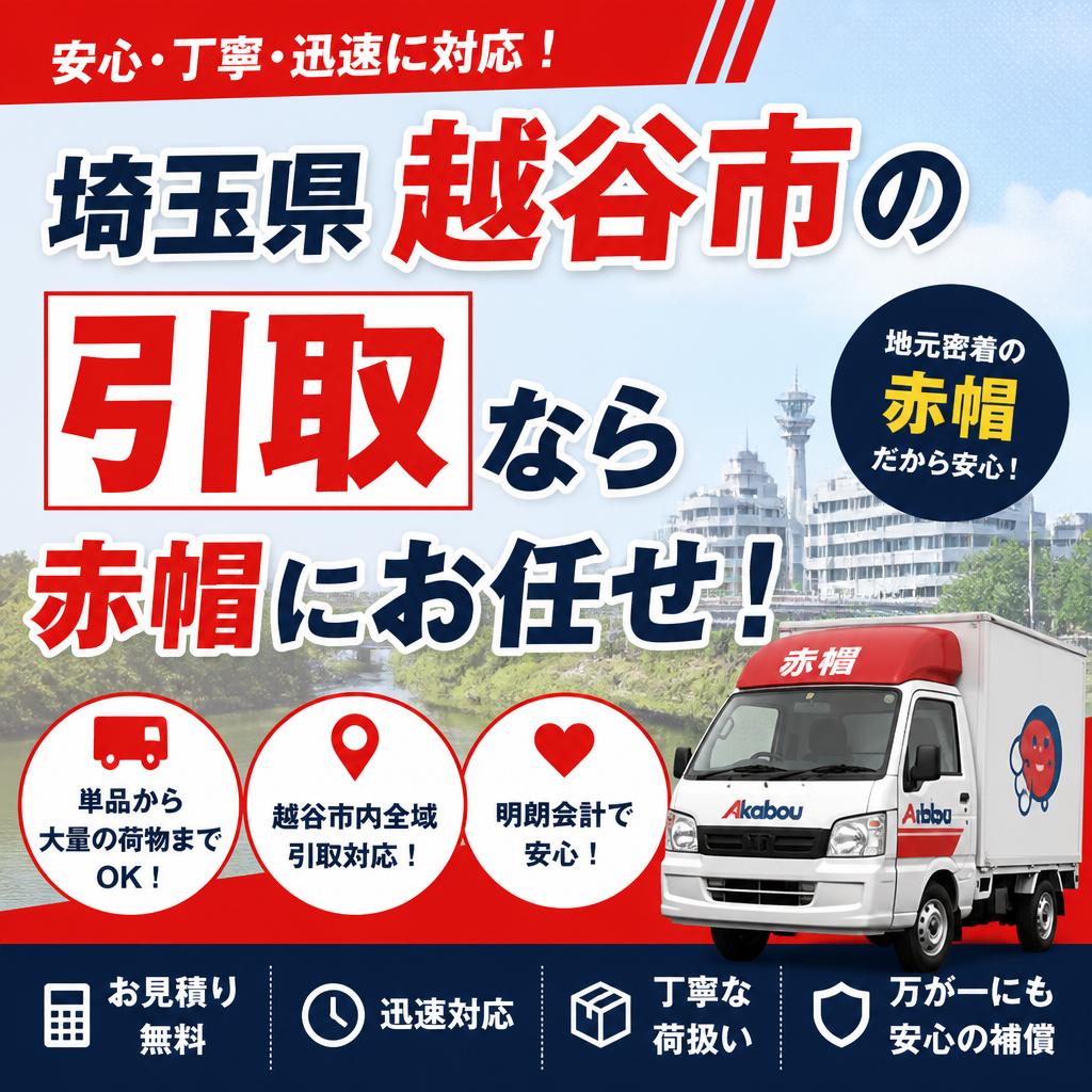 埼玉県越谷市の引取なら赤帽にお任せ！