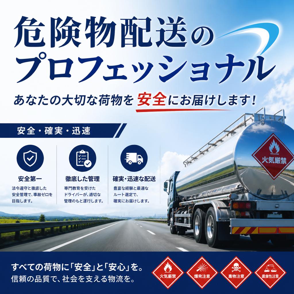 危険物配送のプロフェッショナル、あなたの大切な荷物を安全にお届けします！