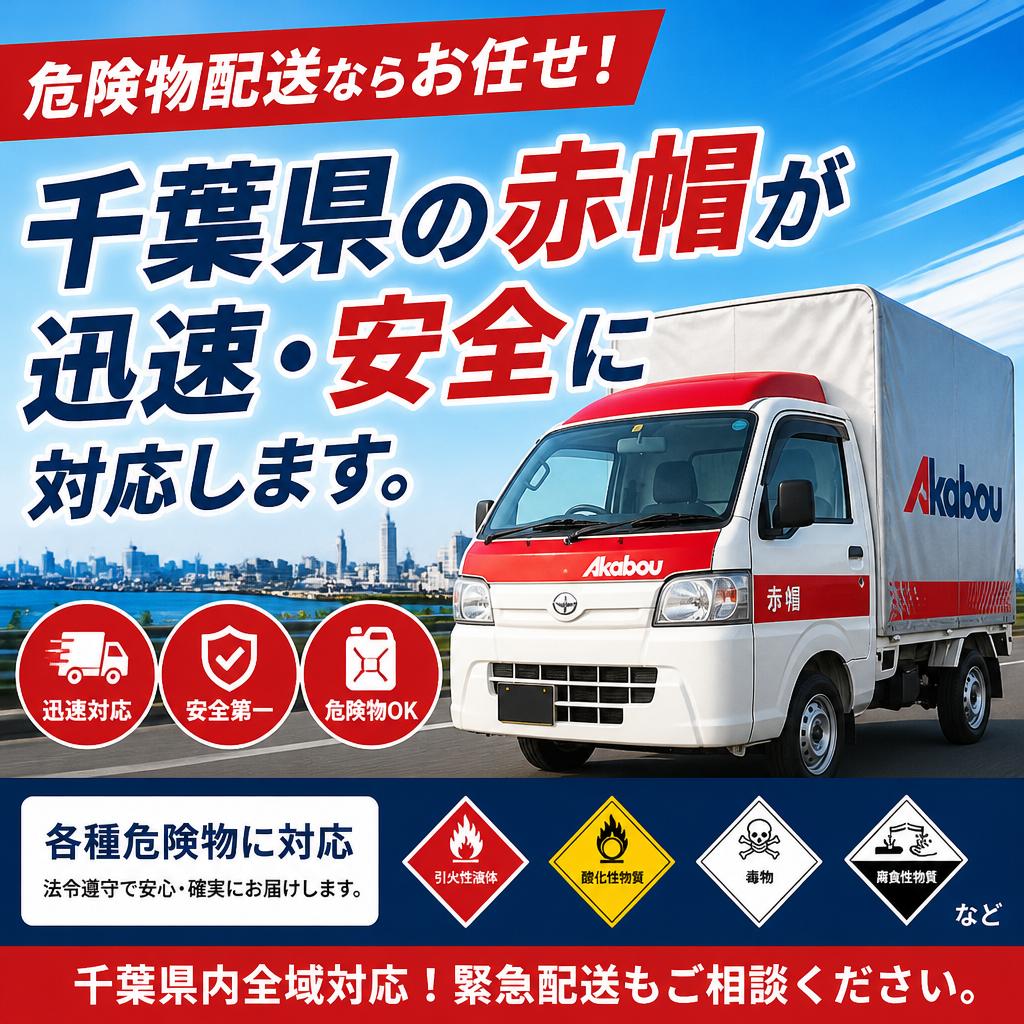 危険物配送ならお任せ！千葉県の赤帽が迅速・安全に対応します。