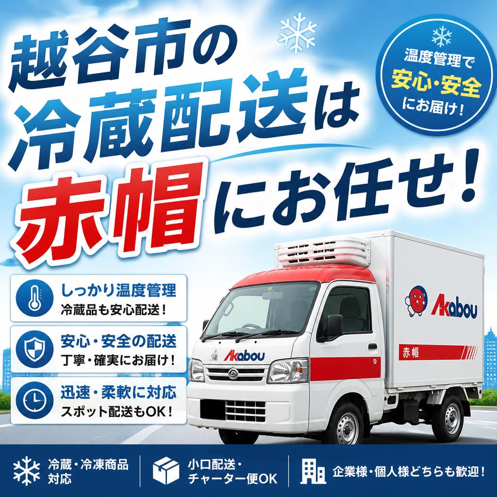 越谷市の冷蔵配送は赤帽にお任せ！