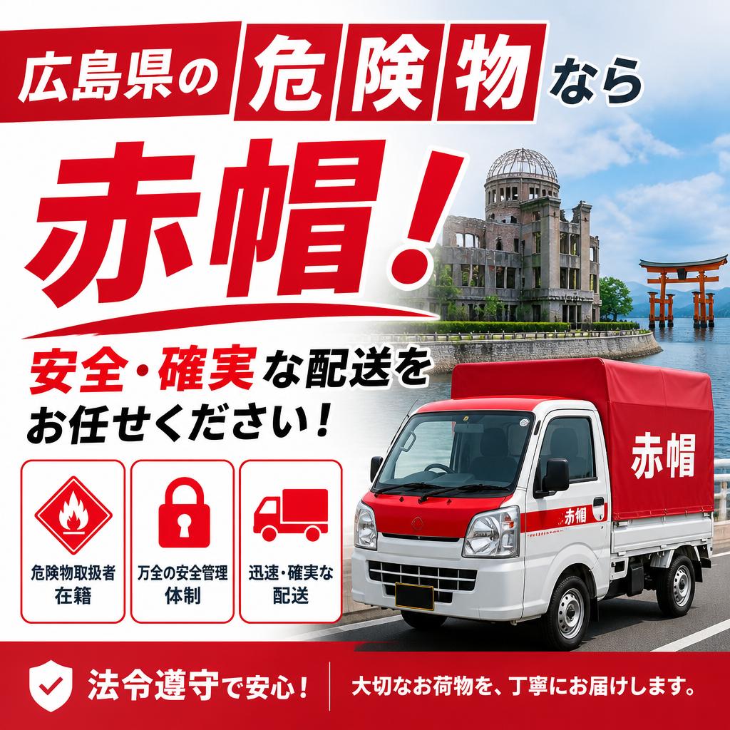 広島県の危険物なら赤帽！安全・確実な配送をお任せください！