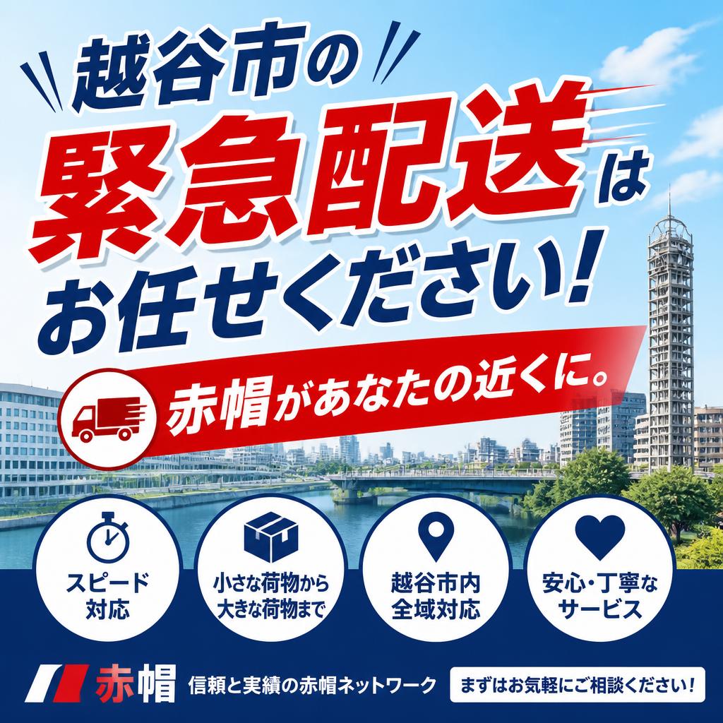 越谷市の緊急配送はお任せください！赤帽があなたの近くに。